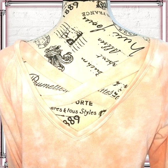 So American Peach Tie Dye Open Back Sweatshirt Size Sm - Picture 6 of 7